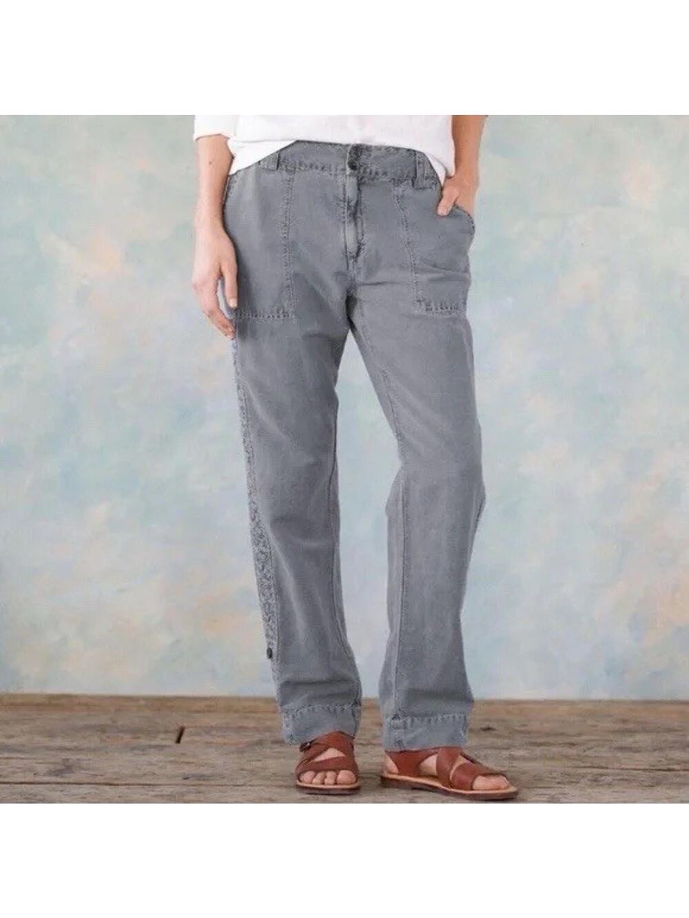 Sundance Relaxed Straight-Leg Utility Pants in Gray